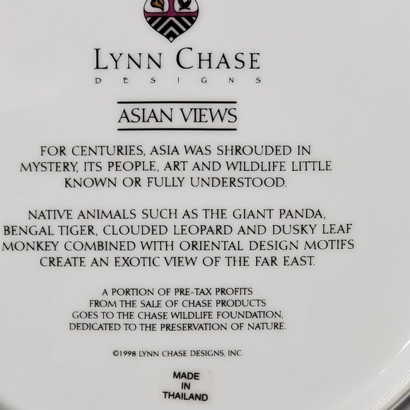 1998 Lynn Chase Designs Plate Asian Views - Giant Panda Salad Plate #1 - Picture 4 of 7